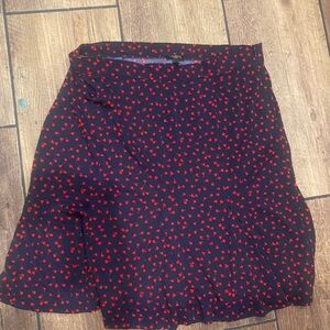 Talbots Navy and Red Heart Print skirt